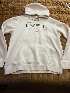 🔥Team LVFT. White Fitness Hoodie Used